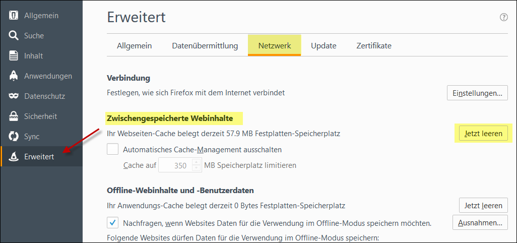 browser-cache-firefox-netzwerk-loeschen