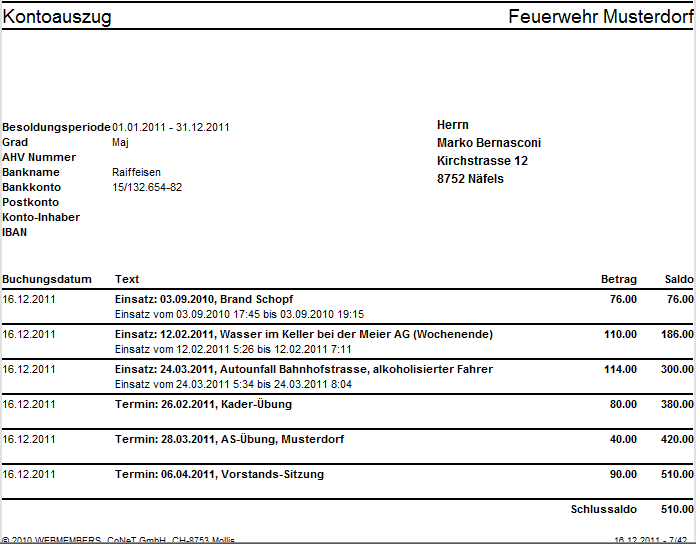 Dokumente-Besoldung-Kontoauszug