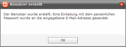 Einstellungen-Benutzer-Passwort-Meldung