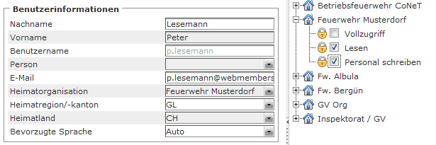 Einstellungen-Benutzer-Rechte
