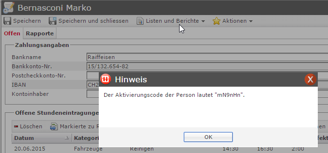 modul-rapporte-aktion-zugangscode-anzeigen_1