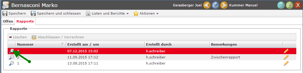 modul-rapporte-rapport-eintraegeansehen